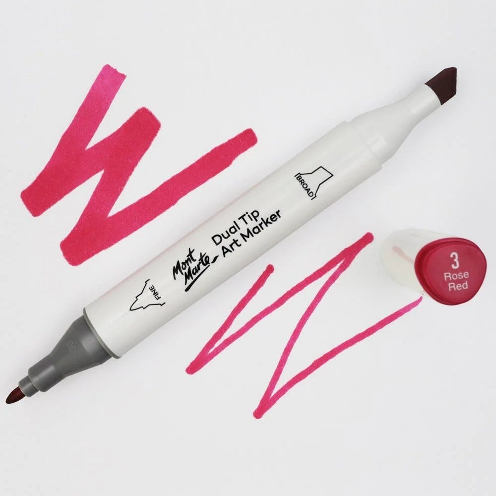 Mont Marte Dual Tip Alcohol Art Marker Rose Red The Odd Sock